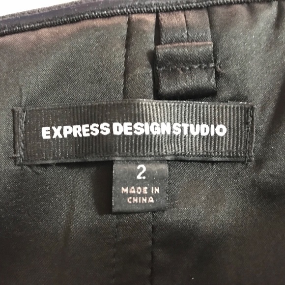 EXPRESS Black Strapless Satin Dress - Picture 4 of 4